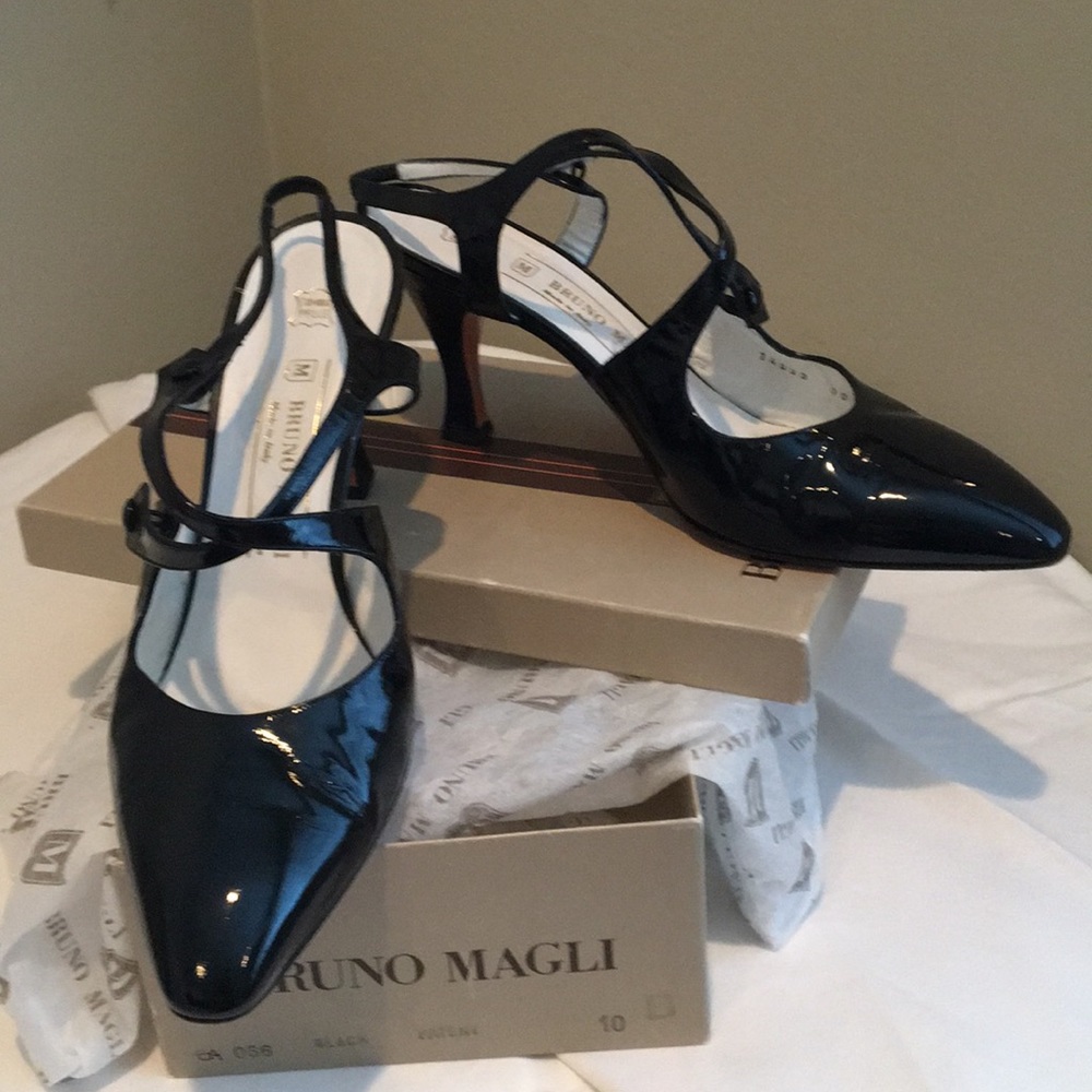 Bruno Magli Black Patent Dress Shoes